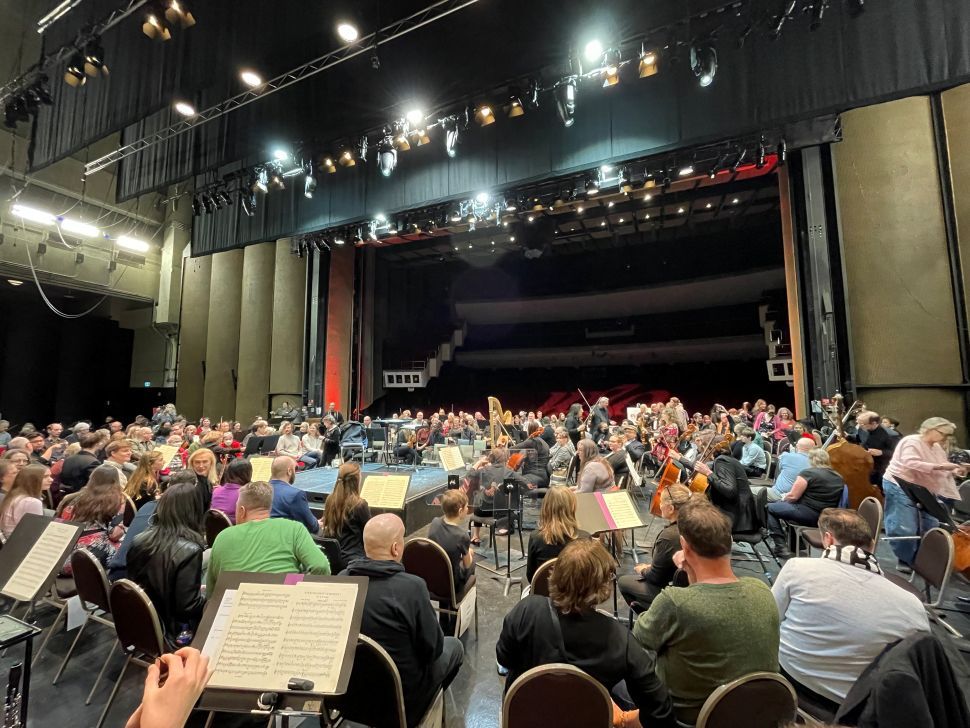 The Winnipeg Symphony Orchestra preparing for 'From the Inside Out'.